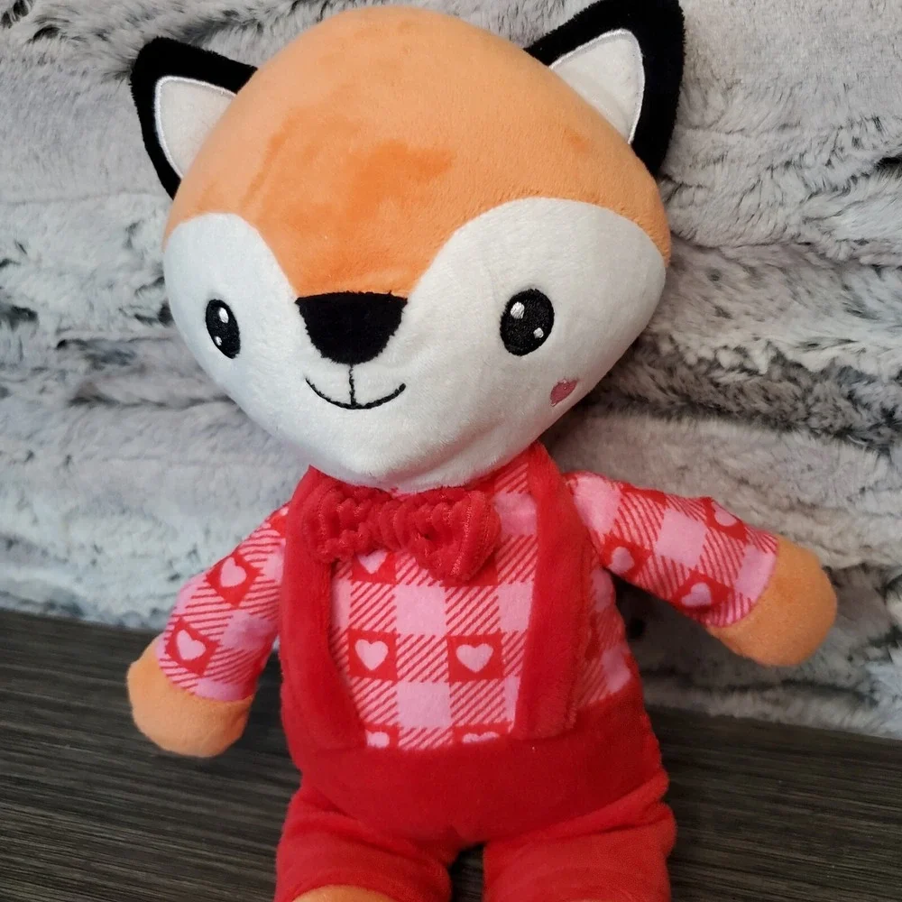 Create Imagine Valentine's Day Adorable Fox In Red Outfit Plush W/Rattle Crinkle